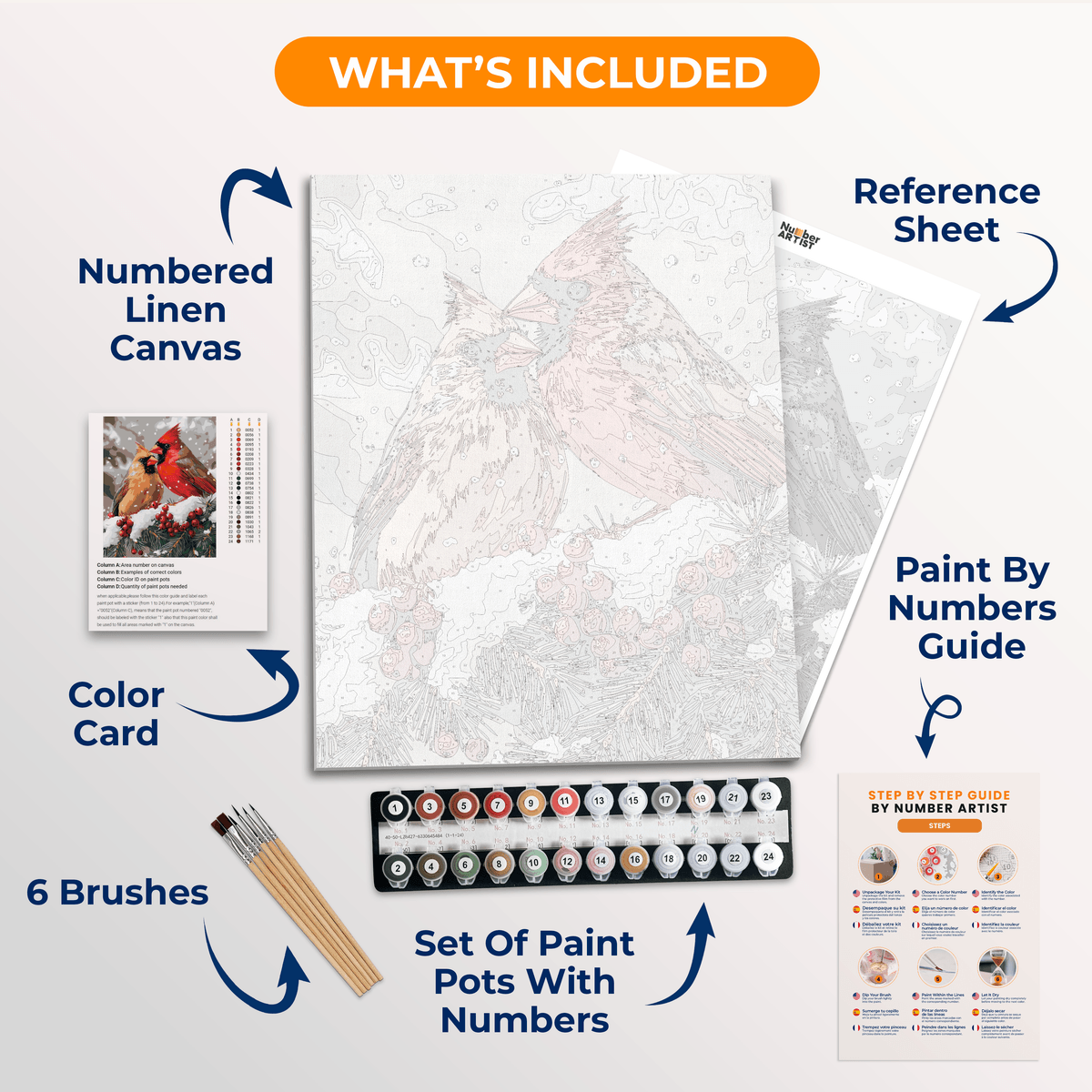 Perched Cardinals - Number Artist Paint by Numbers Kits