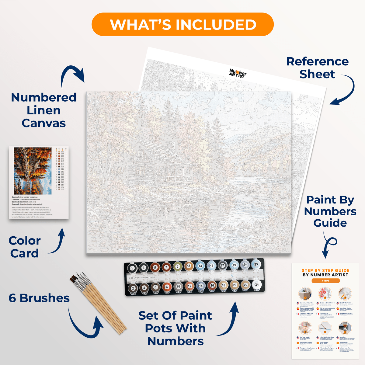 Autumn Cabin Retreat - Number Artist Paint by Numbers Kits