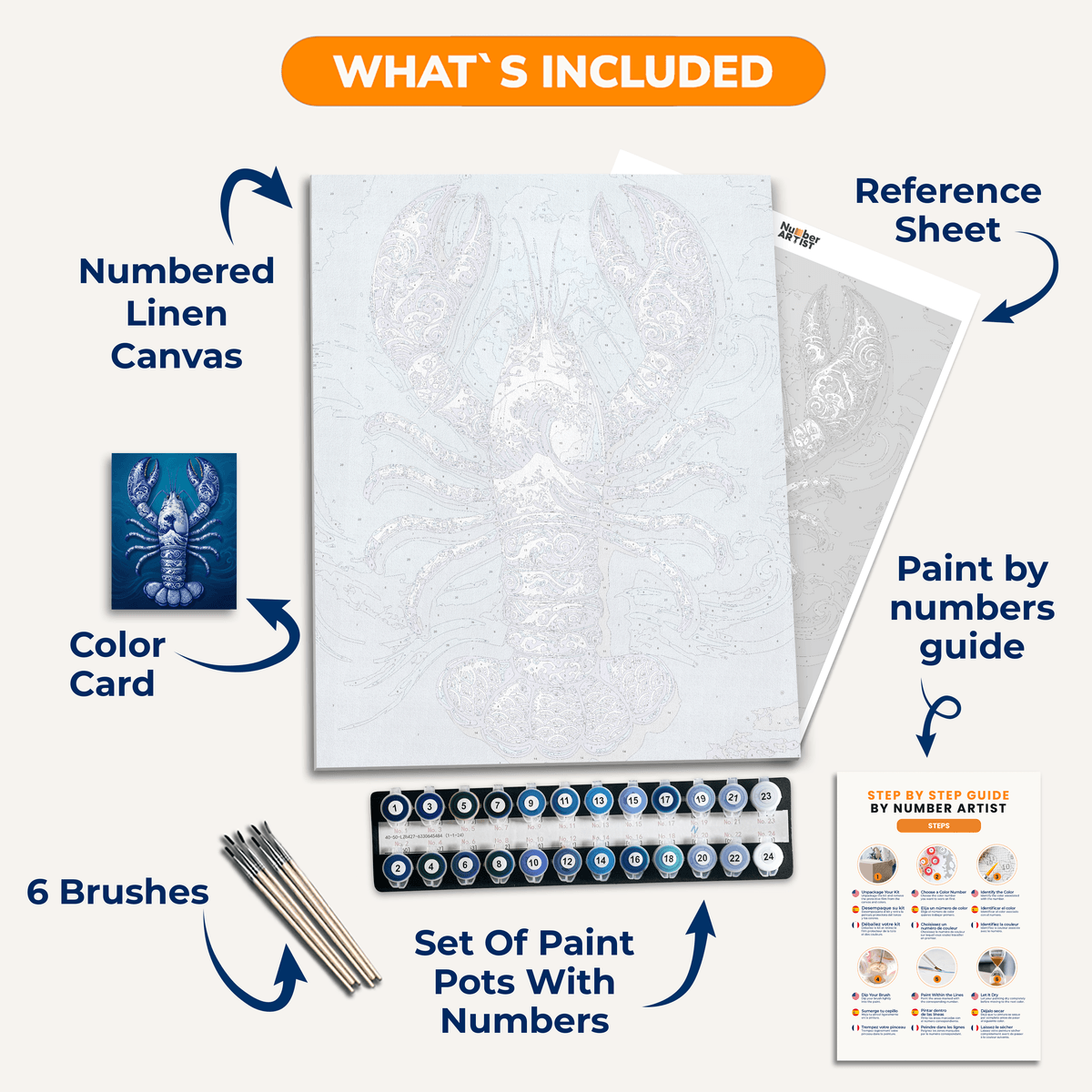 Lobster Art - Number Artist Paint by Numbers Kits
