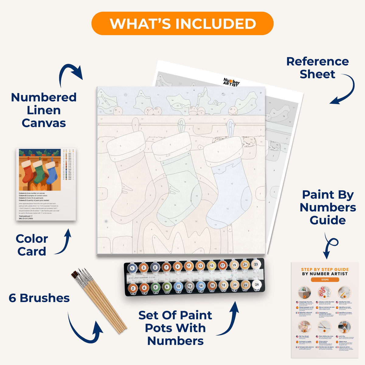 Christmas Stockings - Number Artist Paint by Numbers Kits