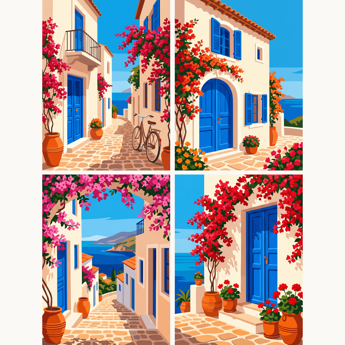 Santorini Alleys - Number Artist Paint by Numbers Kits