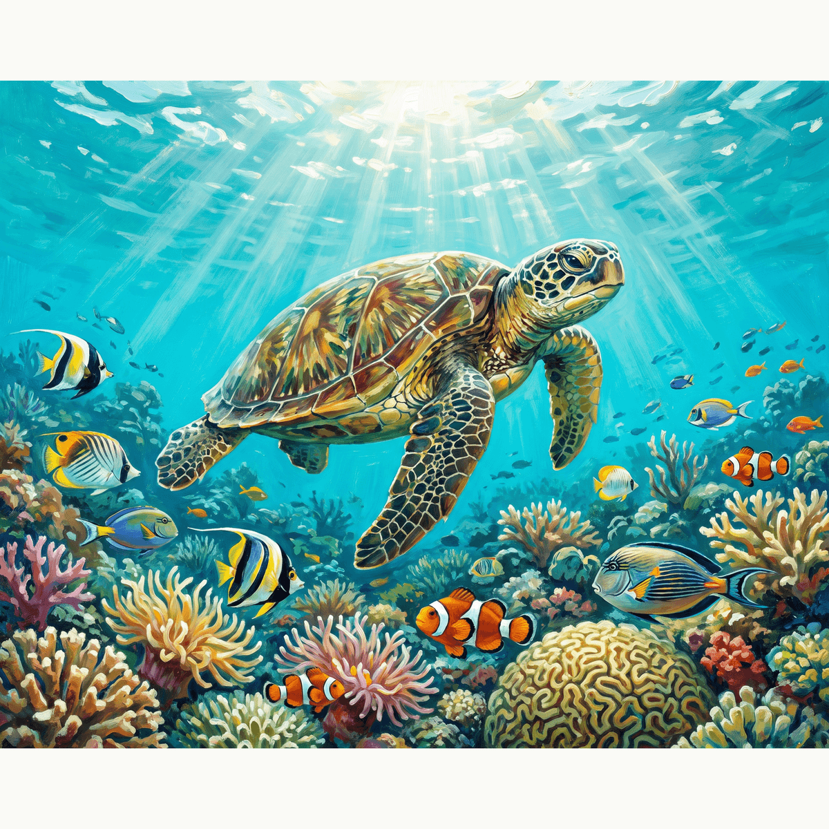 Reef Turtle Calm - Number Artist Paint by Numbers Kits