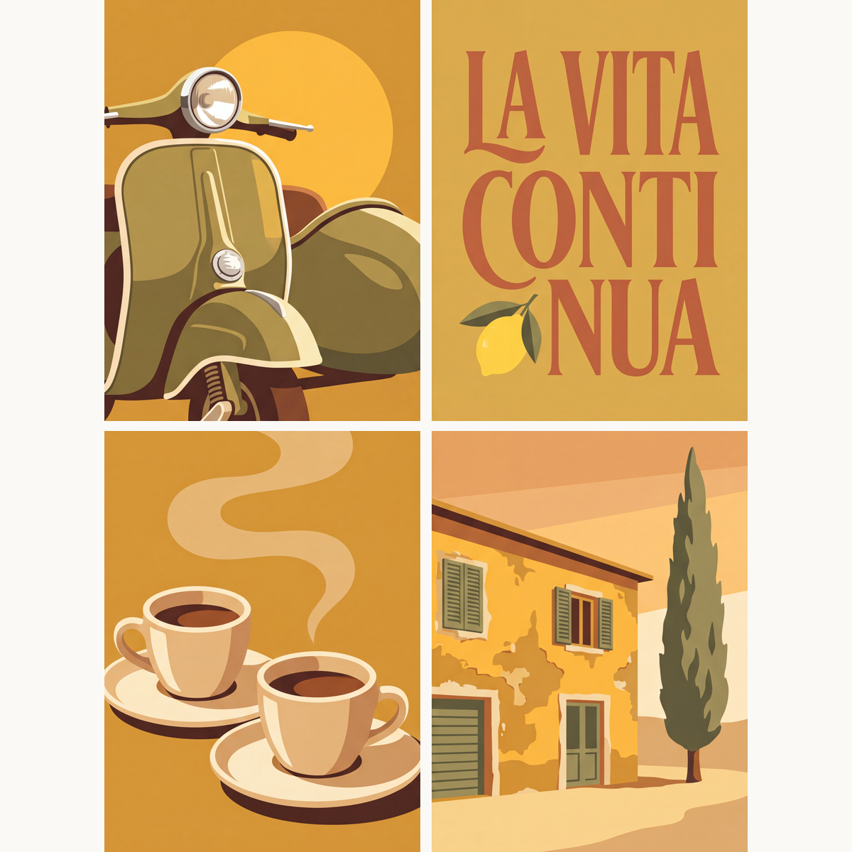 Italian Dolce Vita - Number Artist Paint by Numbers Kits