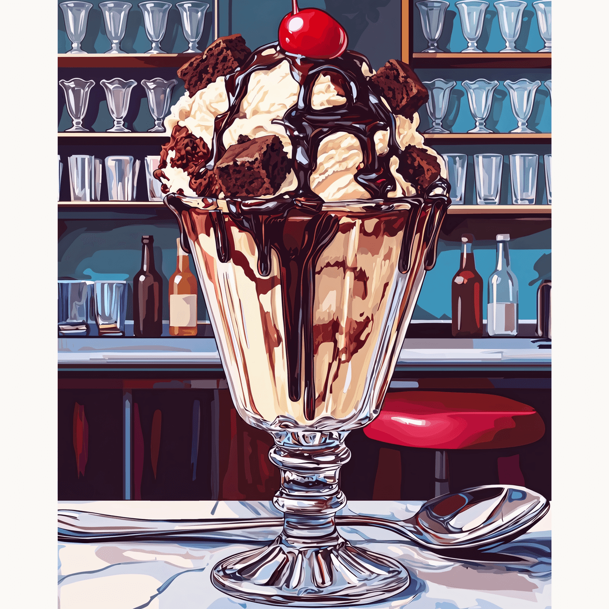 Sundae Ice Cream - Number Artist Paint by Numbers Kits