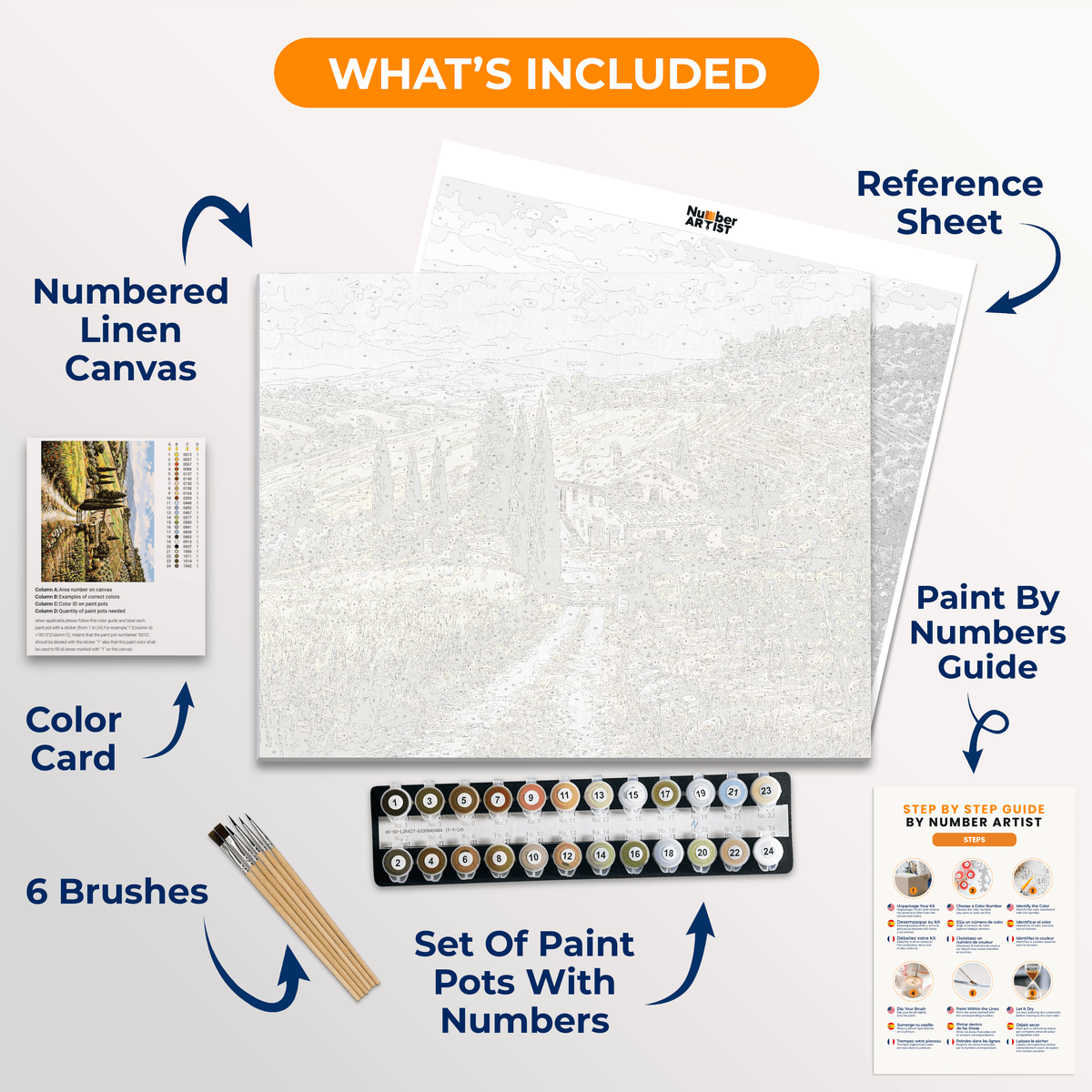 Tuscan Hills - Number Artist Paint by Numbers Kits