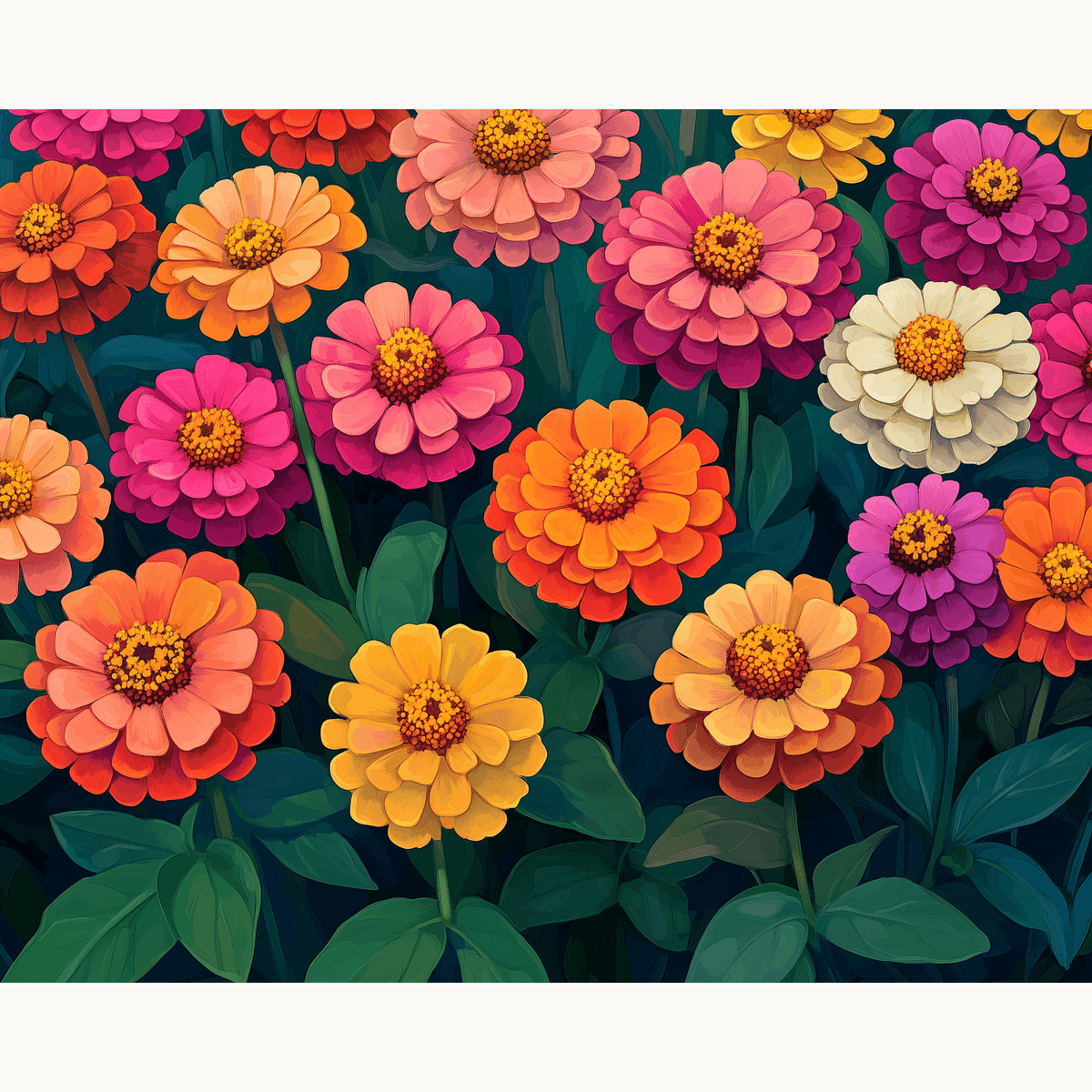 Zinnia Garden - Number Artist Paint by Numbers Kits