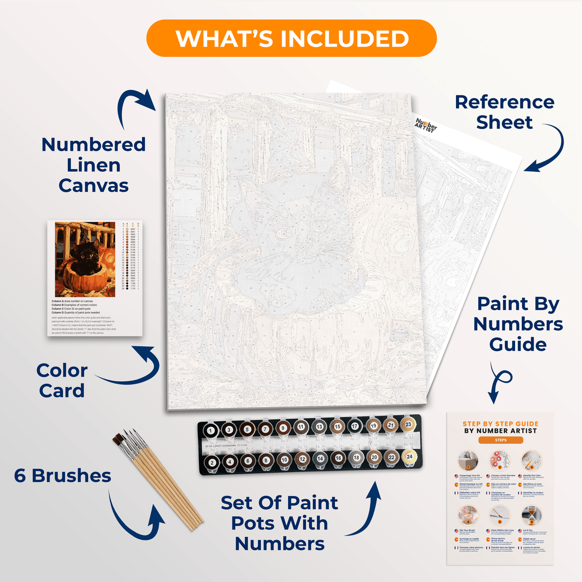 Pumpkin Peek-a-Boo - Number Artist Paint by Numbers Kits