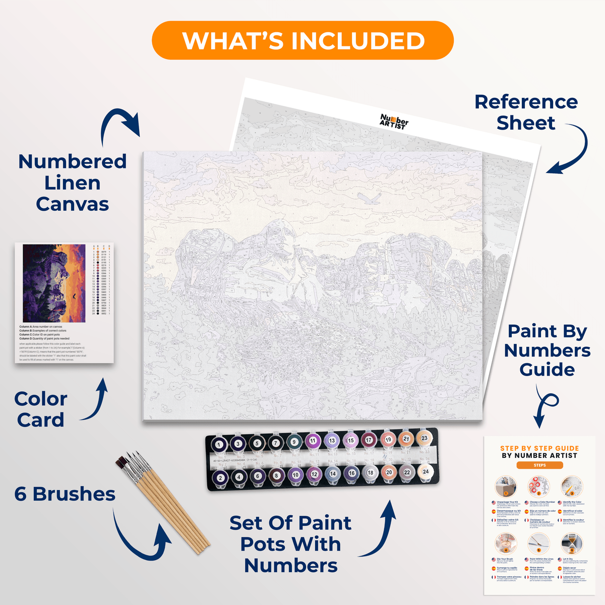 Rushmore Colors - Number Artist Paint by Numbers Kits