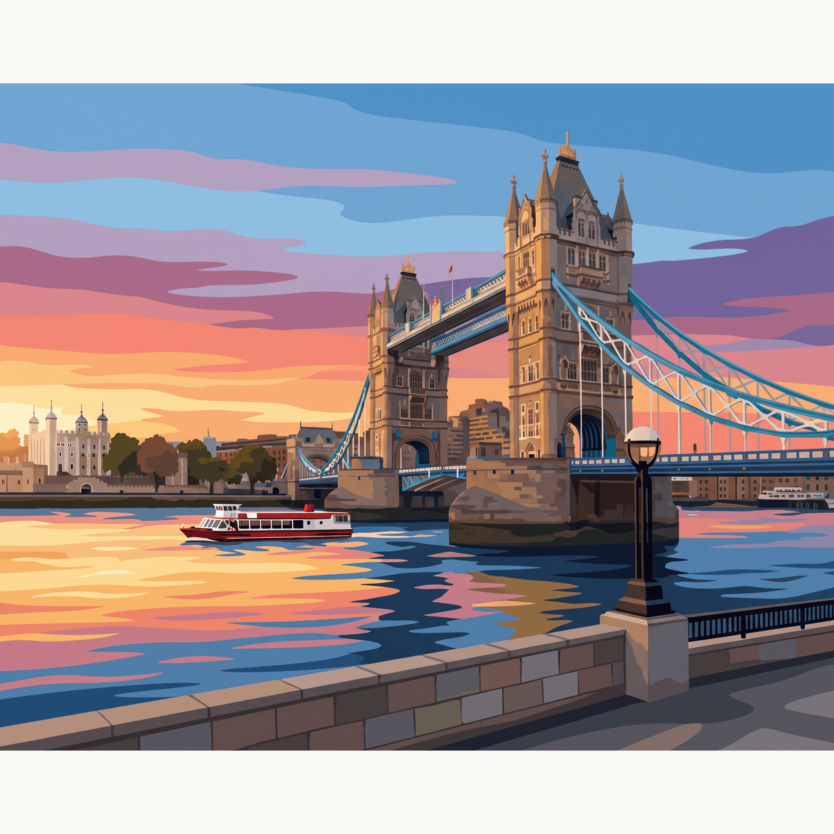 Tower Bridge Evening - Number Artist Paint by Numbers Kits