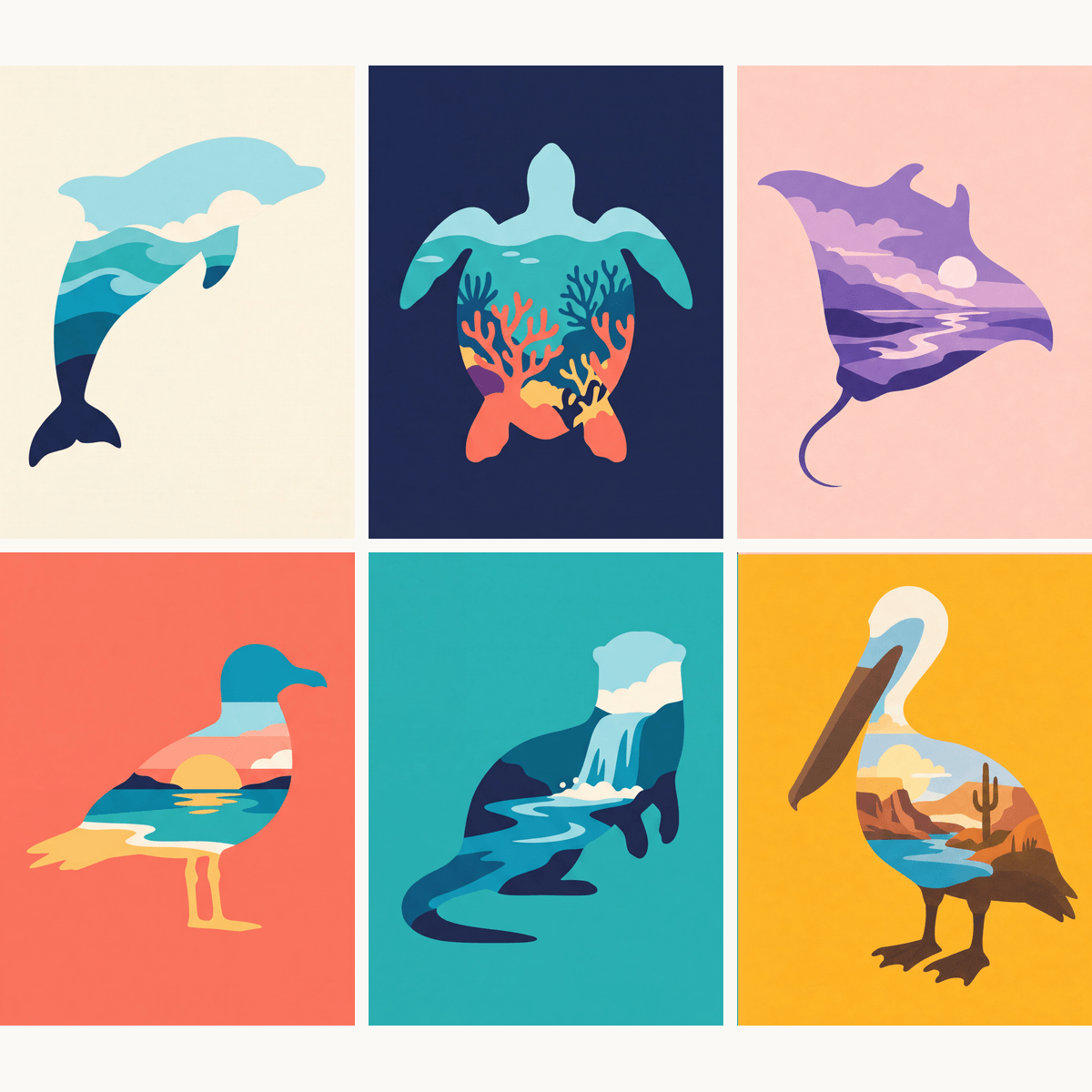 Coastal Silhouettes - Number Artist Paint by Numbers Kits