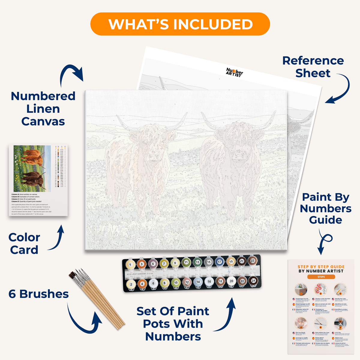 Bluebell Pasture Pair - Number Artist Paint by Numbers Kits