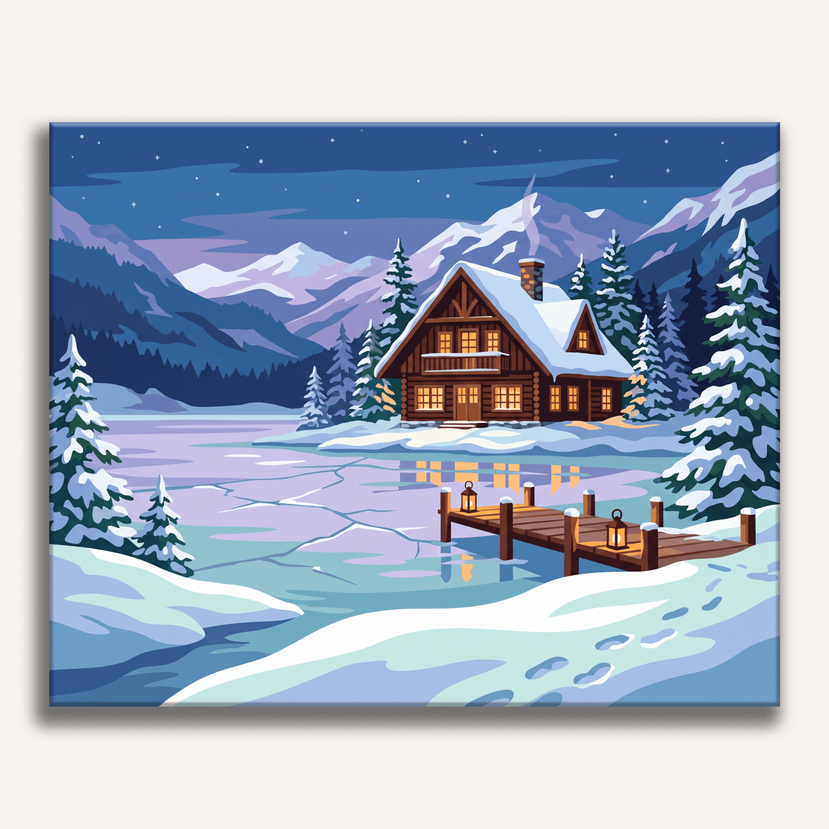 Frozen Lake Retreat - Number Artist Paint by Numbers Kits