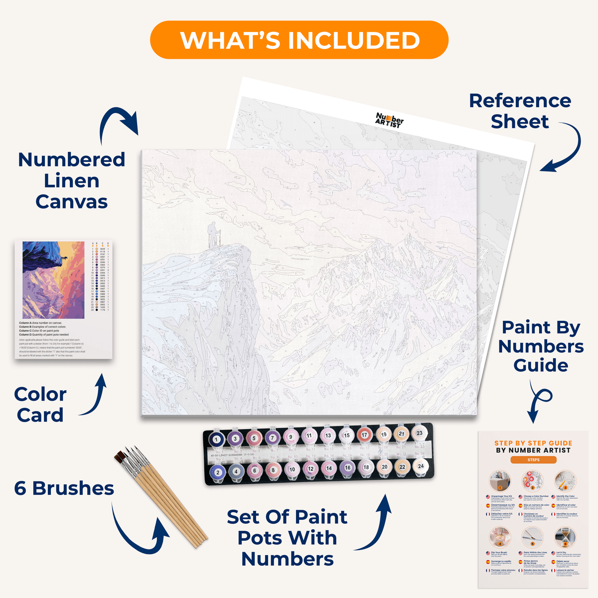 Skier's View - Number Artist Paint by Numbers Kits