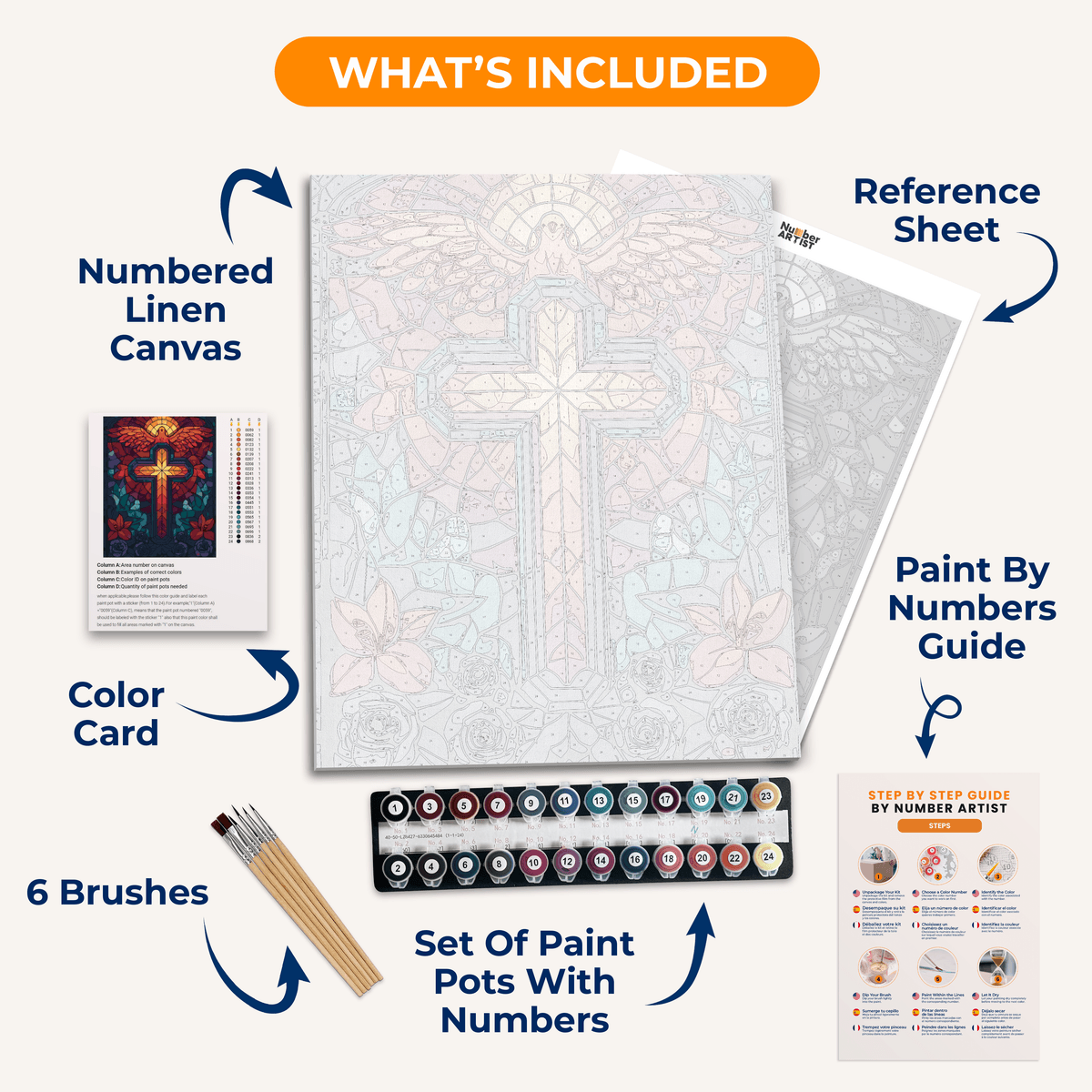 Cross Mosaic - Number Artist Paint by Numbers Kits