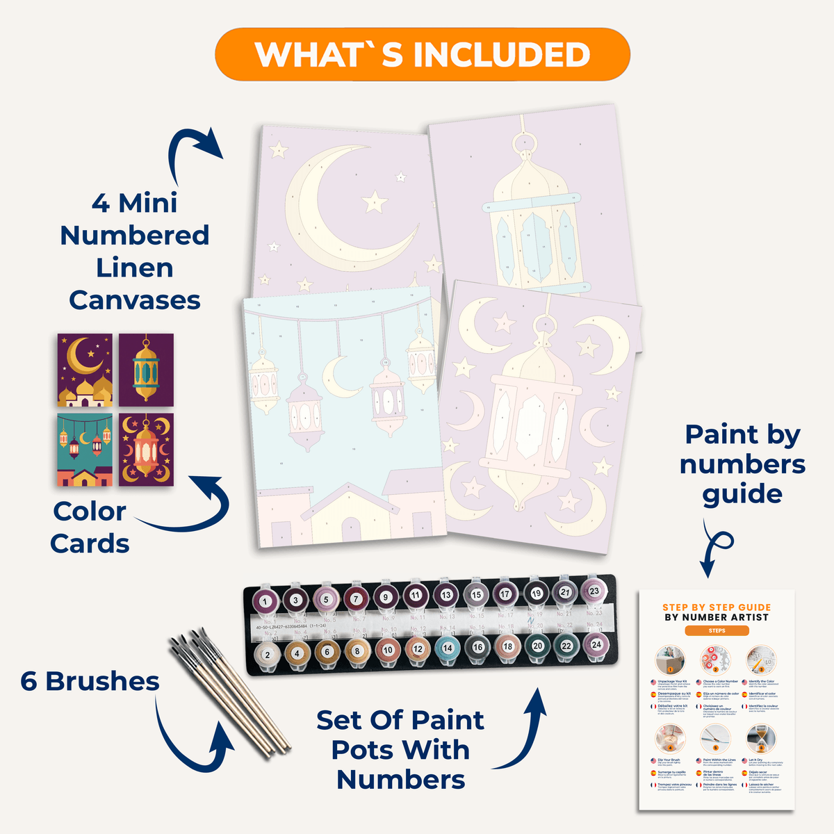 Ramadan Lanterns - Number Artist Paint by Numbers Kits