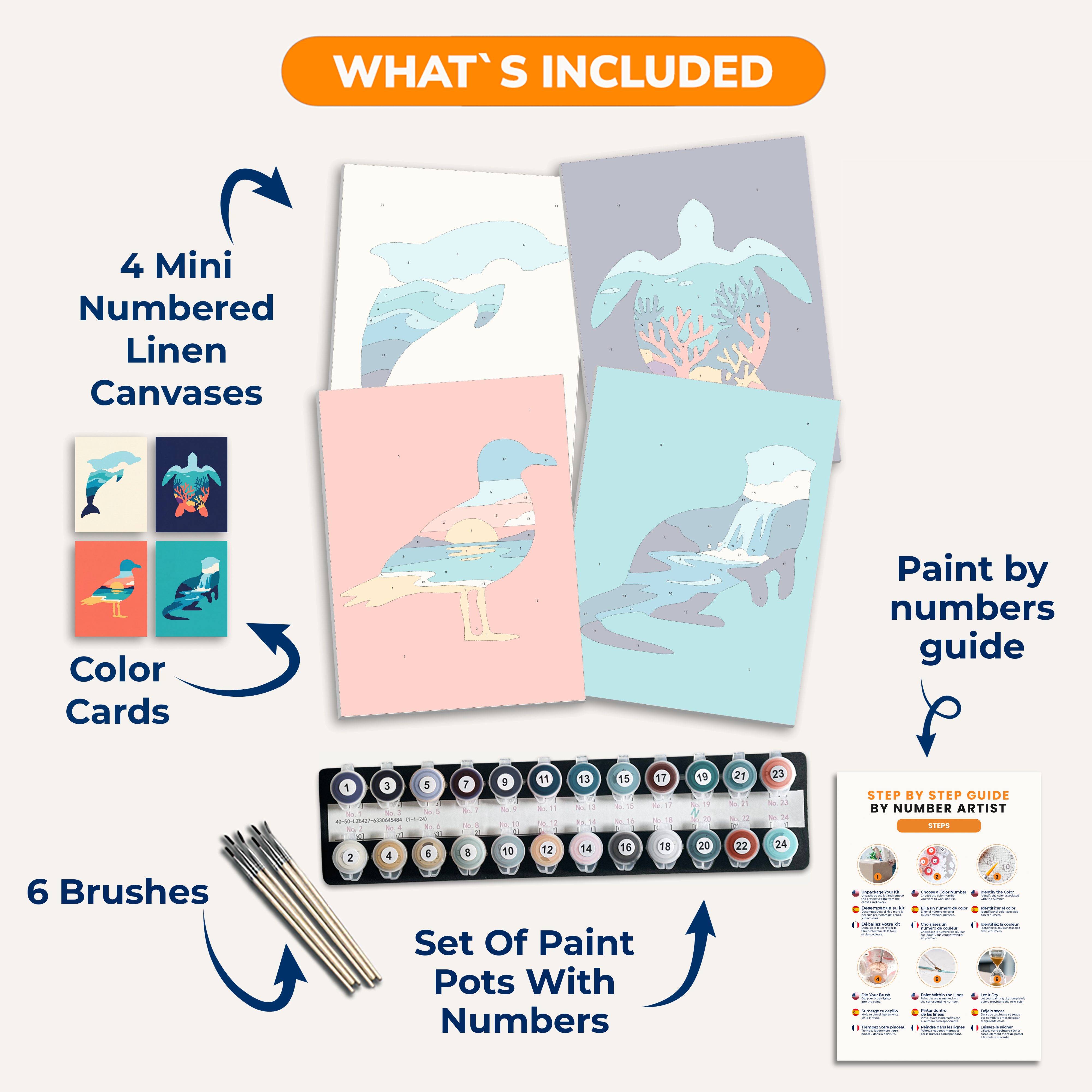 Coastal Silhouettes - Number Artist Paint by Numbers Kits