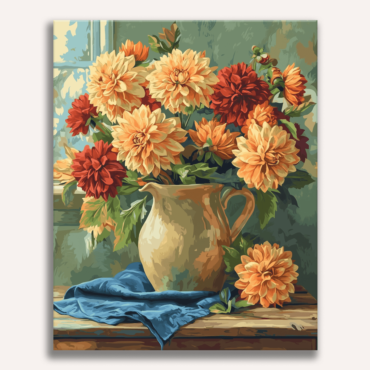 Autumn Dahlias - Number Artist Paint by Numbers Kits