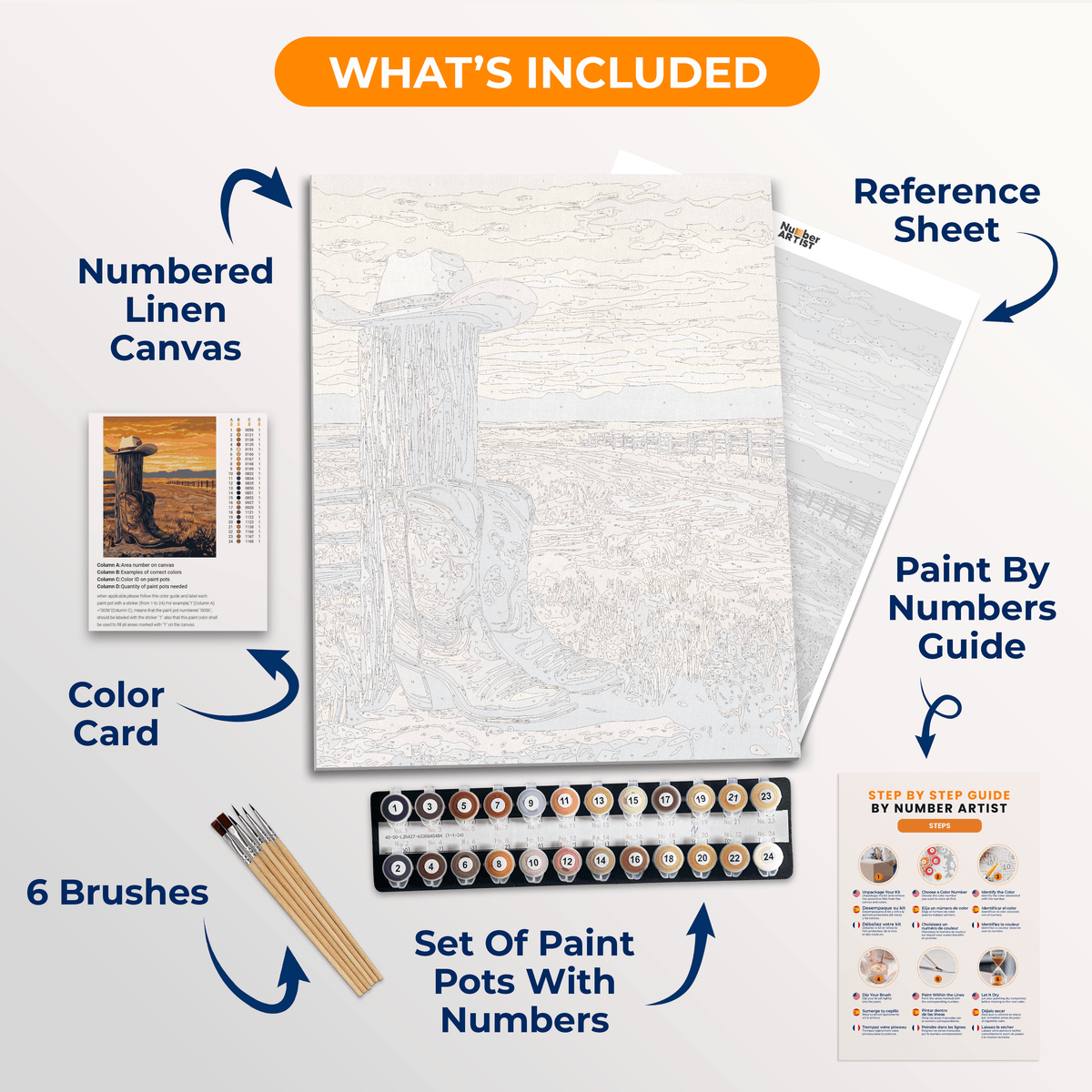 Cowboy Boots - Number Artist Paint by Numbers Kits