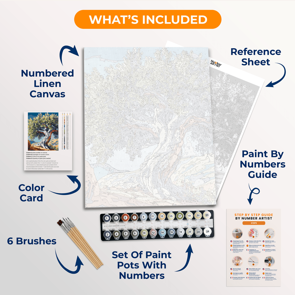 Ancient Twisted Olive Tree - Number Artist Paint by Numbers Kits