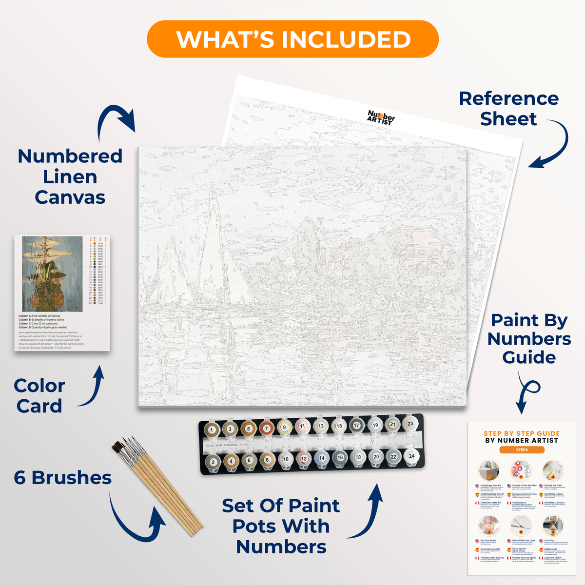 Regattas at Argenteuil by Claude Monet - Number Artist Paint by Numbers Kits