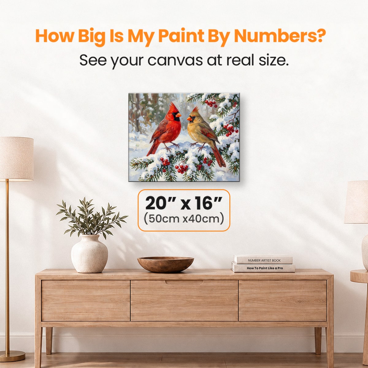 Cardinal Winter Glow - Number Artist Paint by Numbers Kits