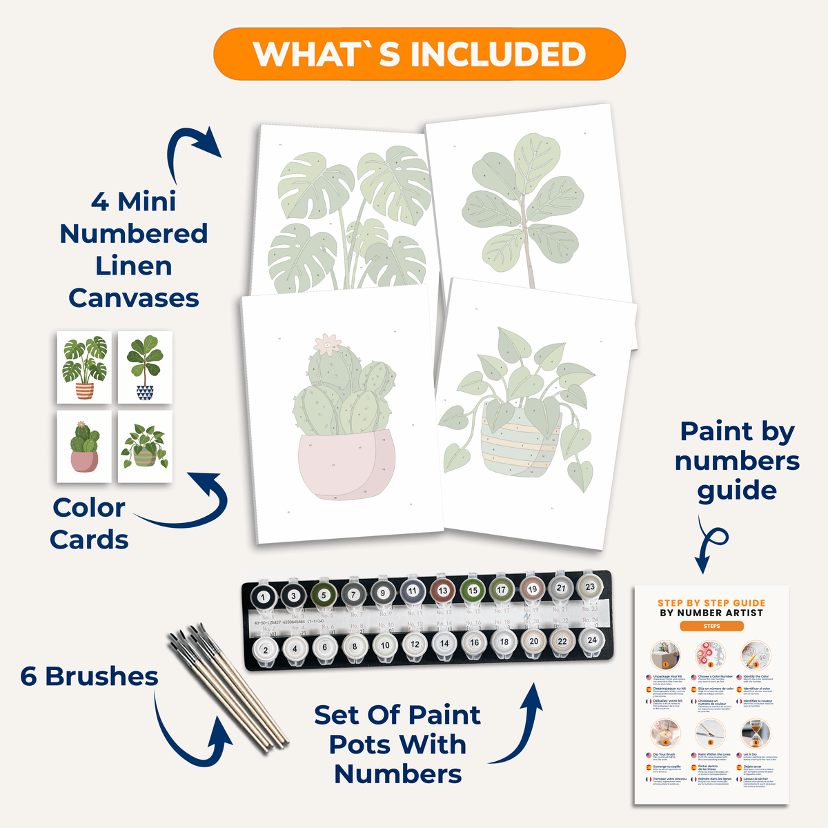 Leafy Minimalism - Number Artist Paint by Numbers Kits