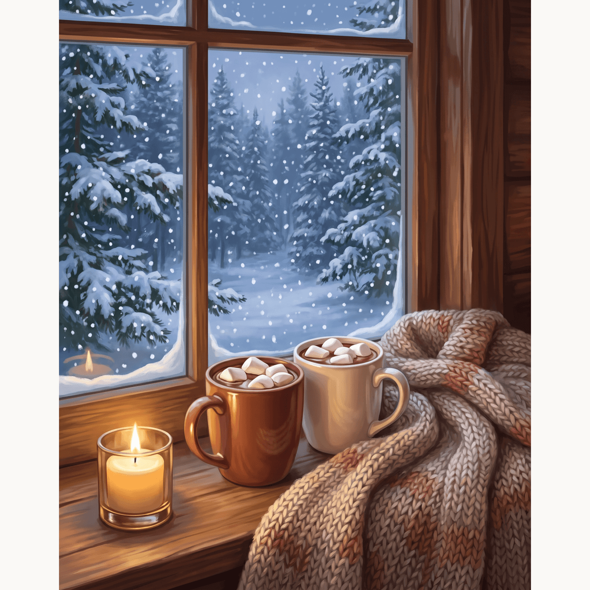 Cozy Cocoa Window - Number Artist Paint by Numbers Kits