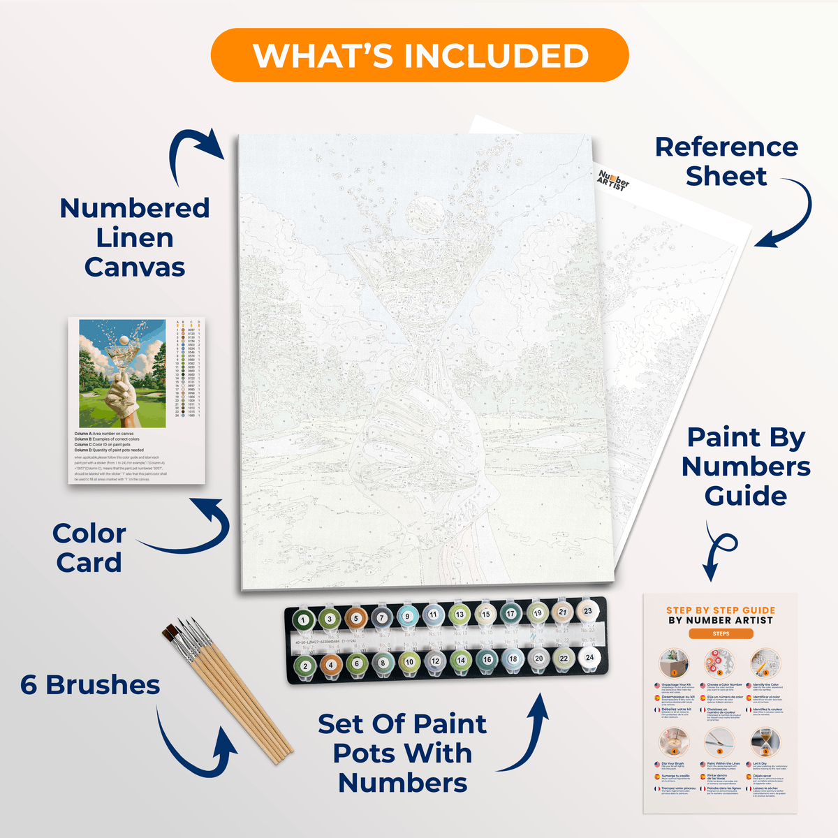 Martini Golfing - Number Artist Paint by Numbers Kits