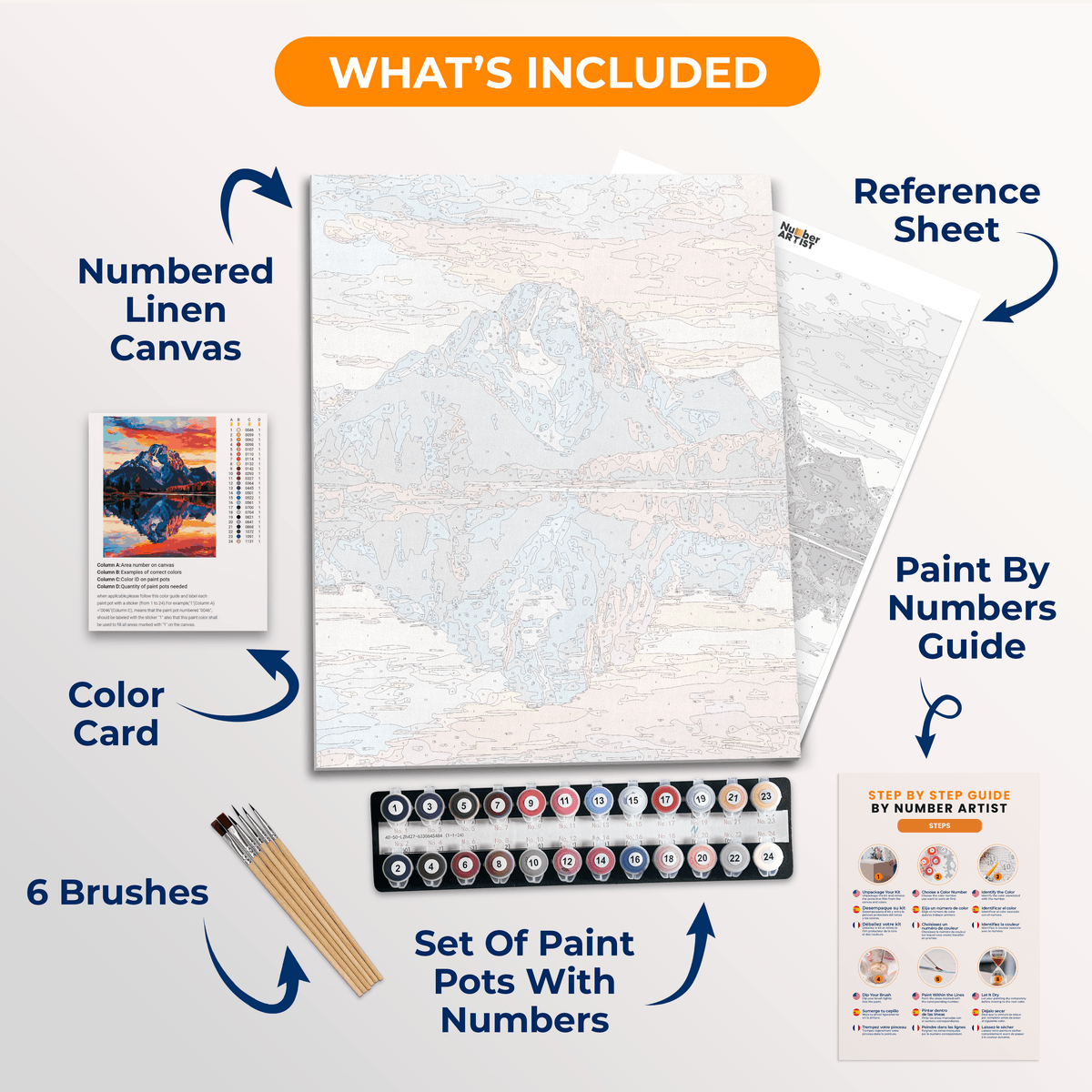 Red Sky Mountain - Number Artist Paint by Numbers Kits