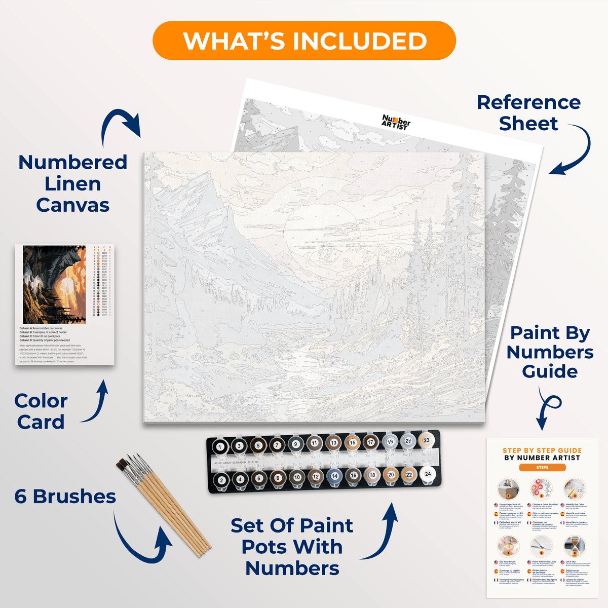 Mountainside Sunset - Number Artist Paint by Numbers Kits
