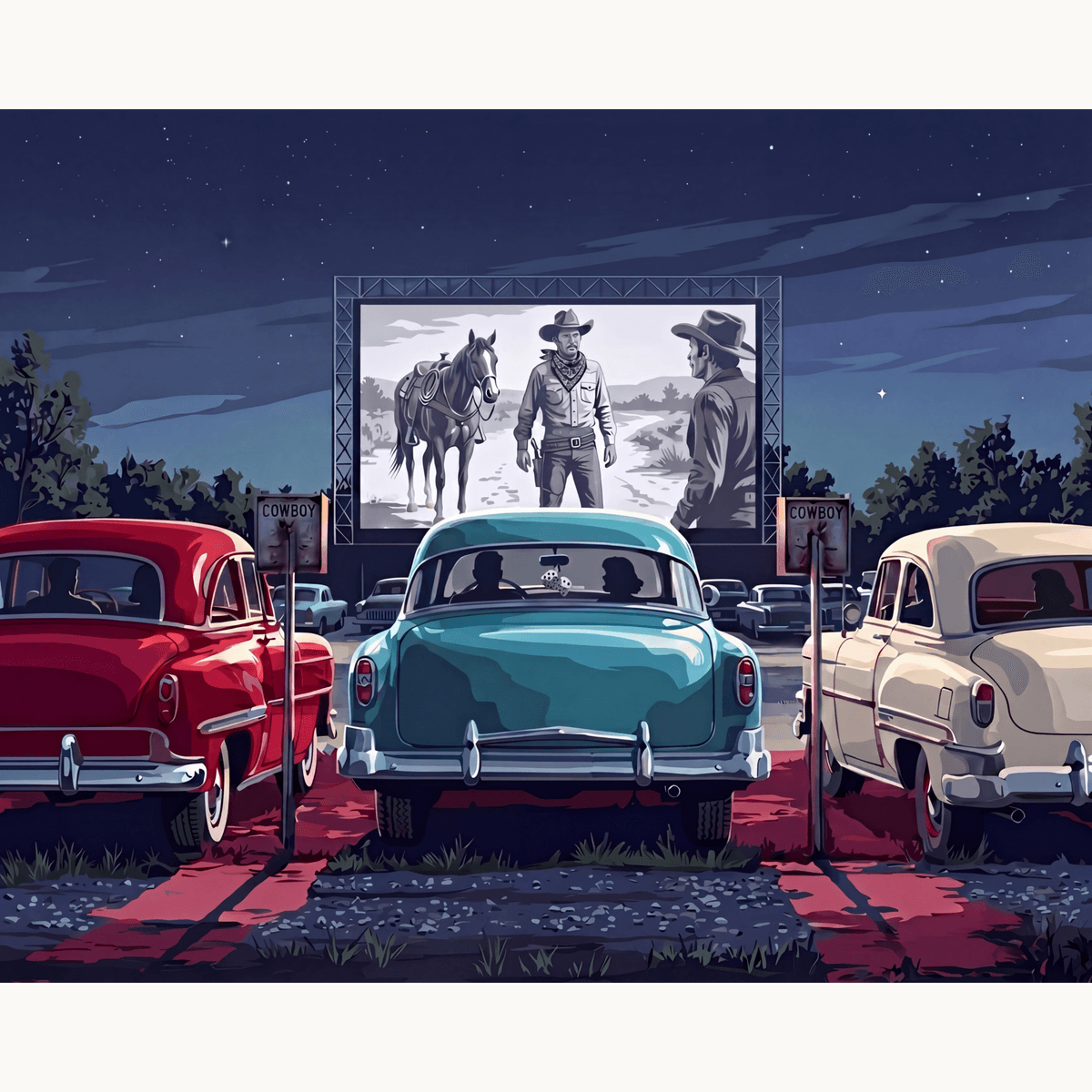 Drive in Theater - Number Artist Paint by Numbers Kits
