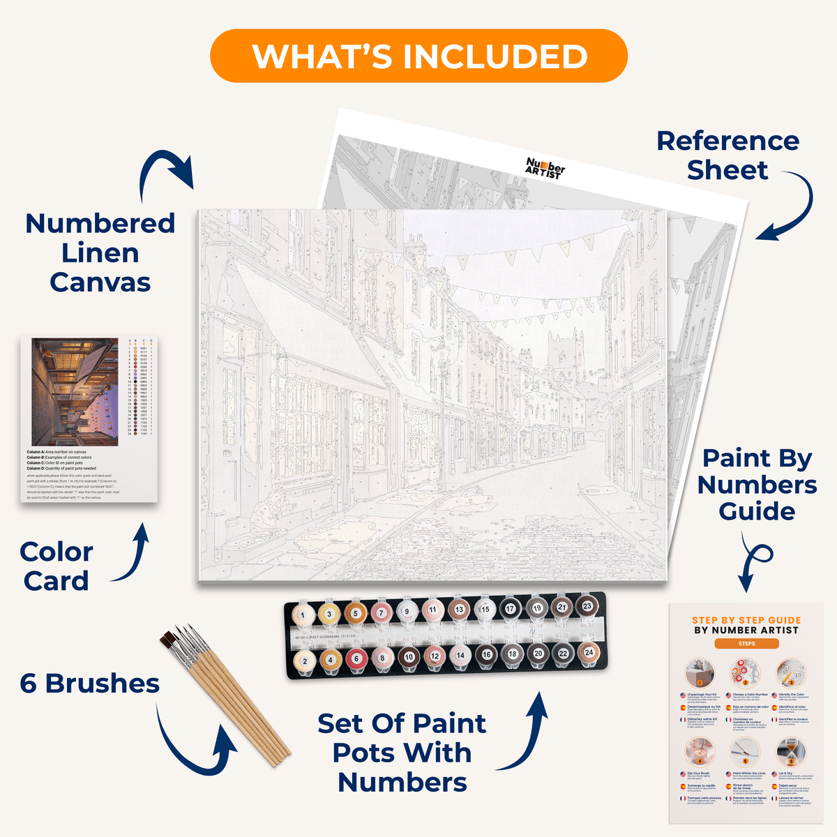 Bunting Street Cat - Number Artist Paint by Numbers Kits
