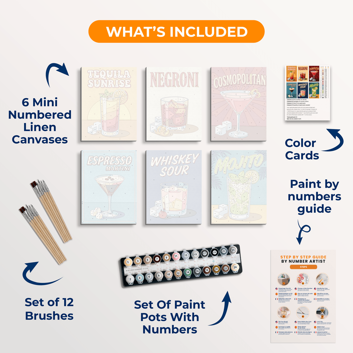 Vintage Sips - Number Artist Paint by Numbers Kits