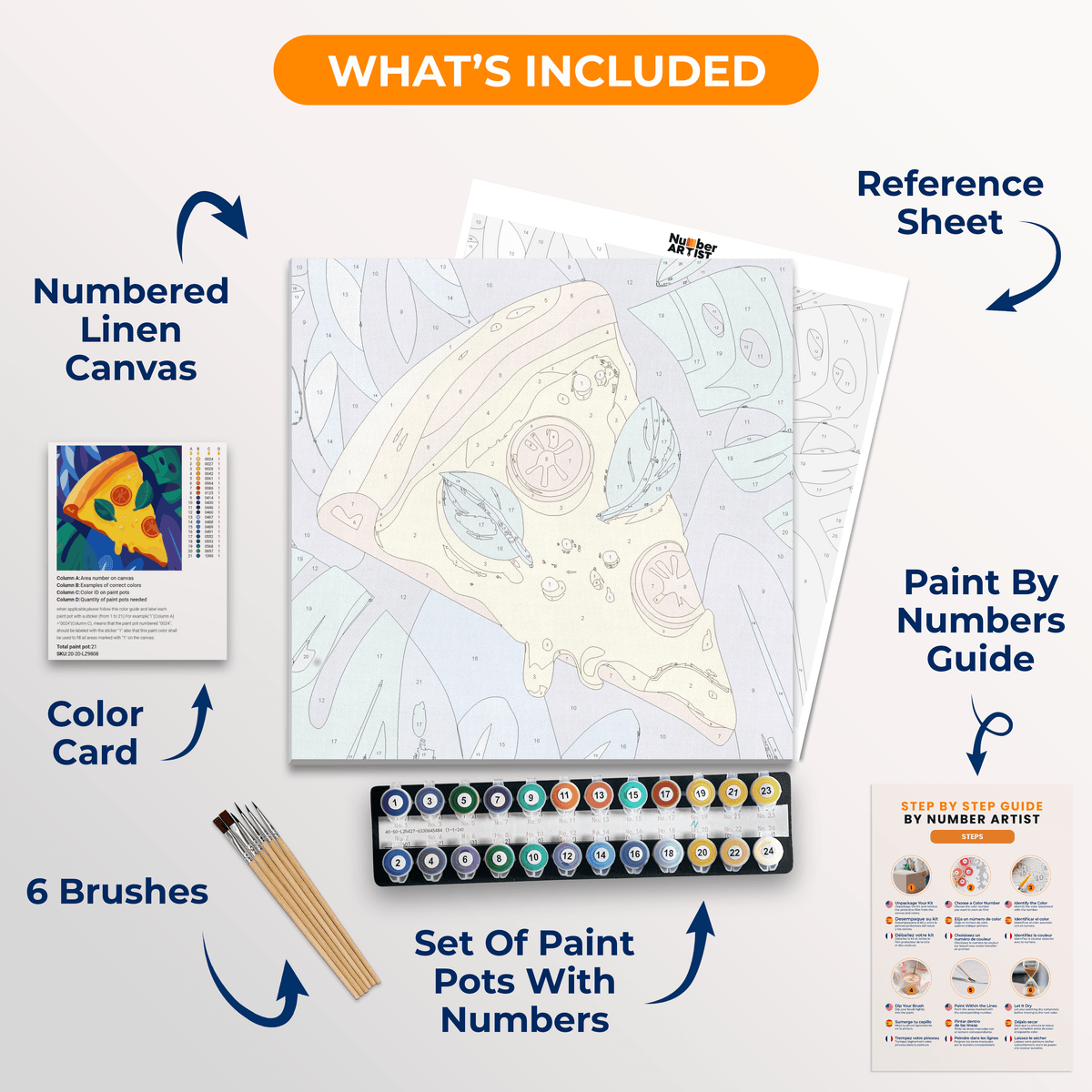 Cheese Pizza - Number Artist Paint by Numbers Kits