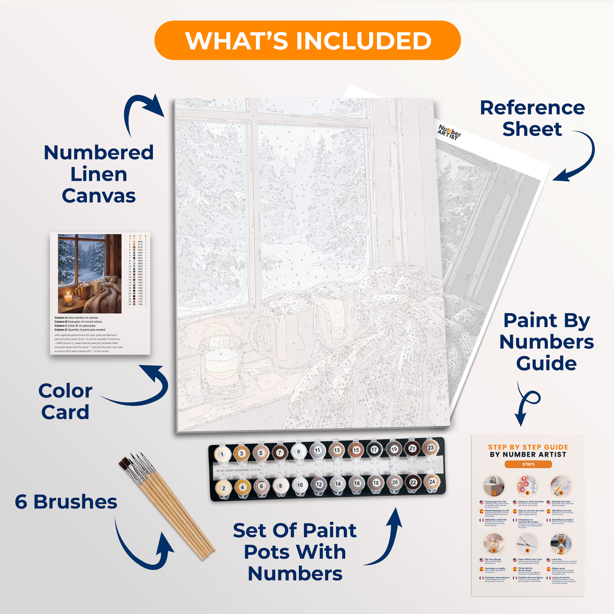 Cozy Cocoa Window - Number Artist Paint by Numbers Kits