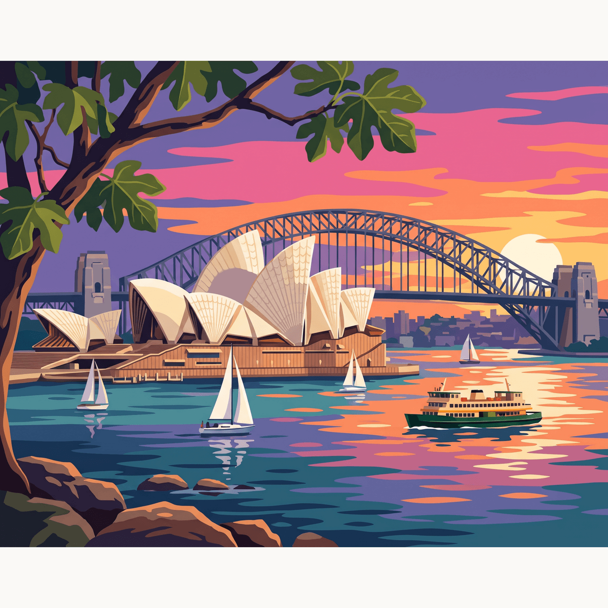 Sydney Harbour Glow - Number Artist Paint by Numbers Kits