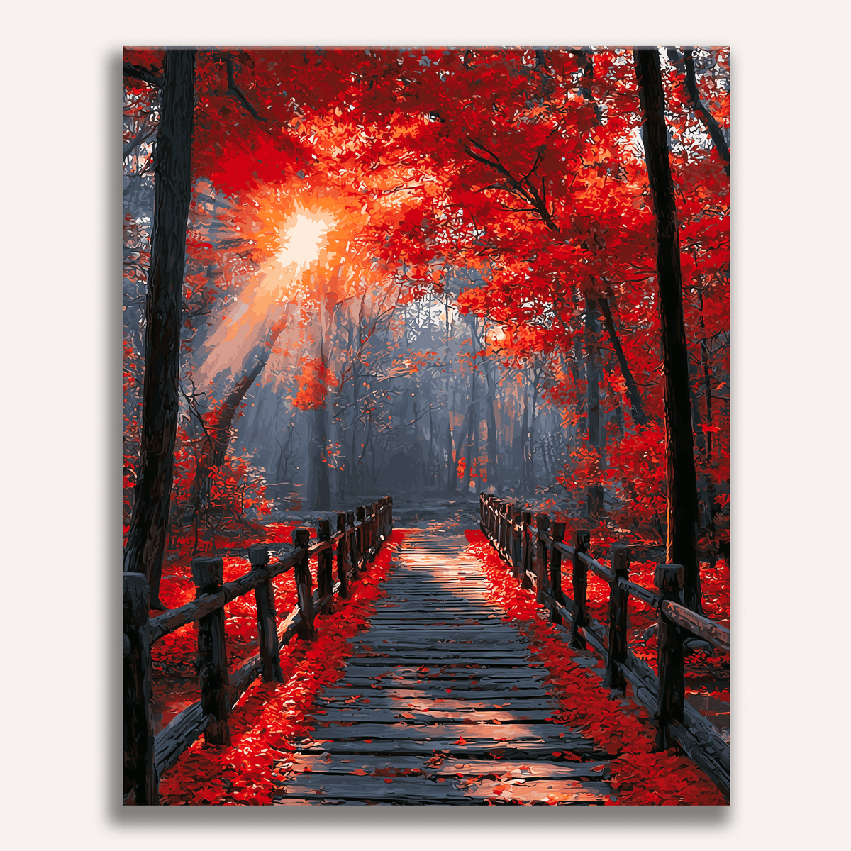 Fall Footbridge - Number Artist Paint by Numbers Kits