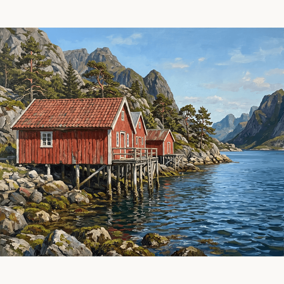 Red Hut Harbor - Number Artist Paint by Numbers Kits