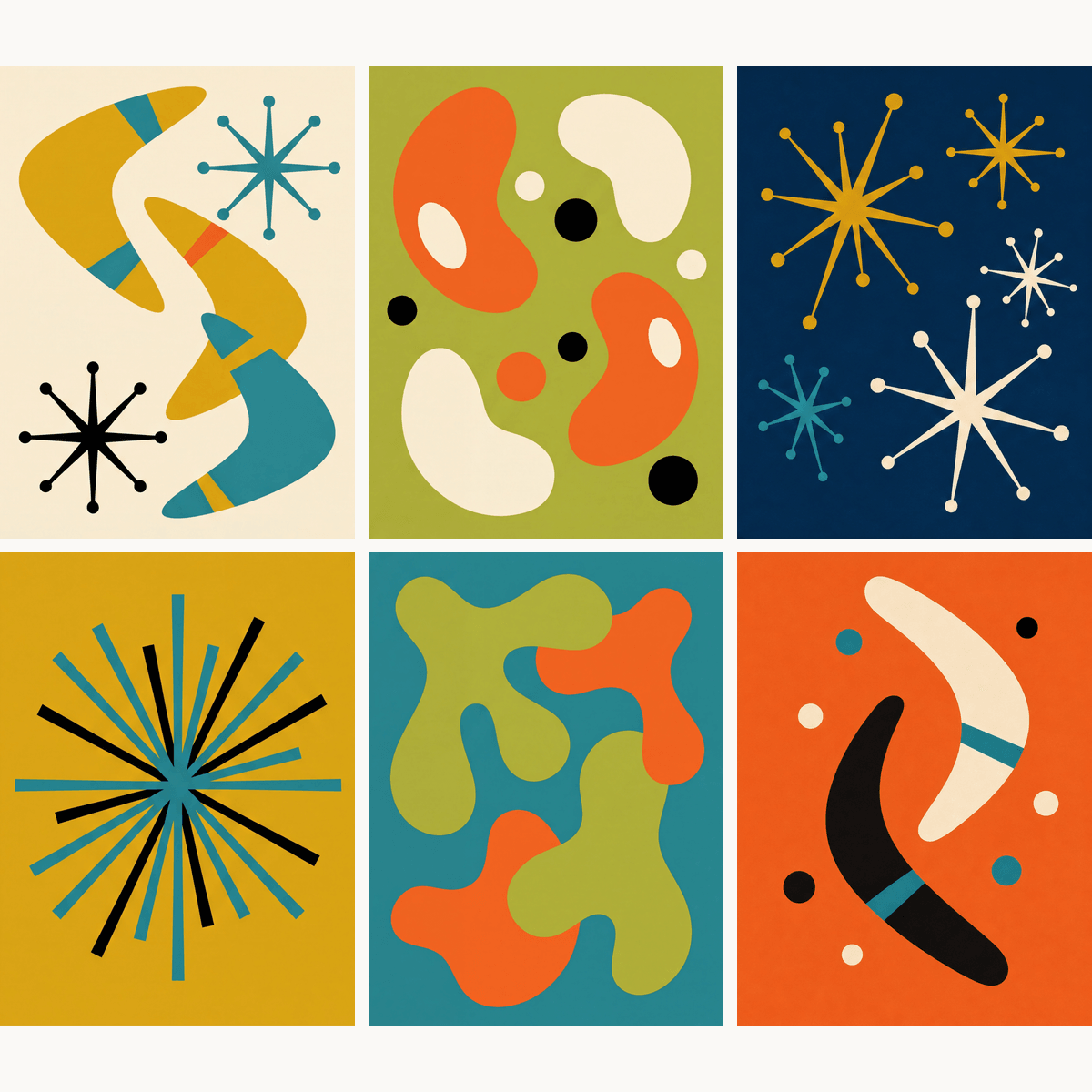 Atomic Age Abstracts - Number Artist Paint by Numbers Kits
