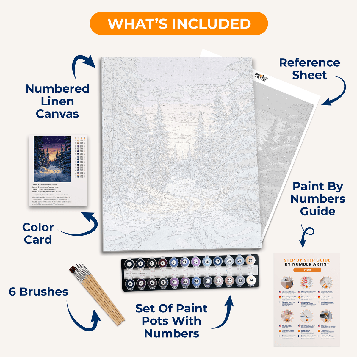 Snowy Road - Number Artist Paint by Numbers Kits