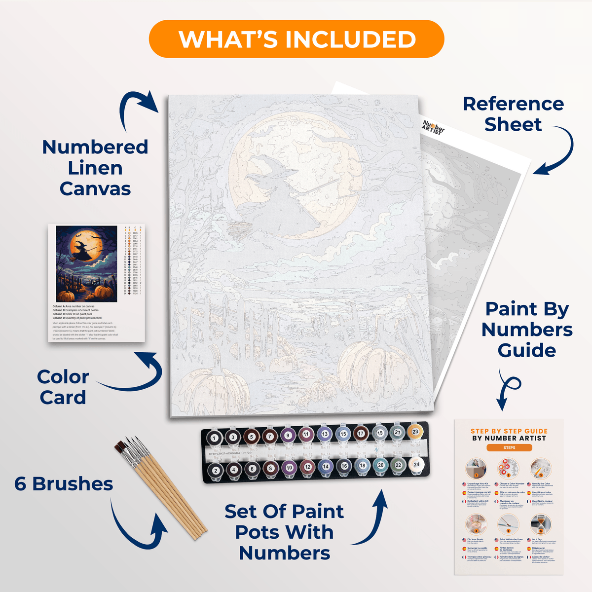Moonlight Witch - Number Artist Paint by Numbers Kits