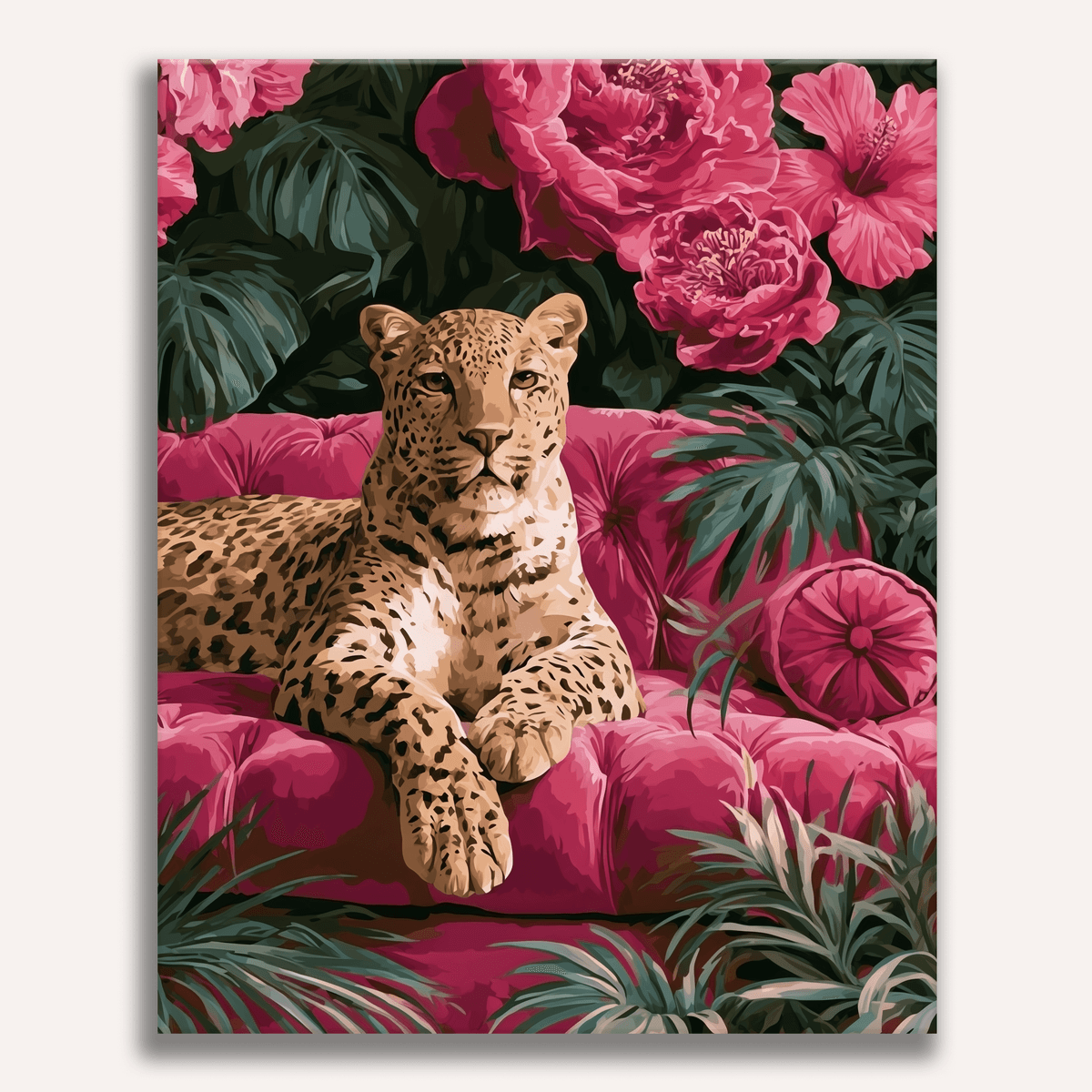 Leopard's Pink Sofa - Number Artist Paint by Numbers Kits