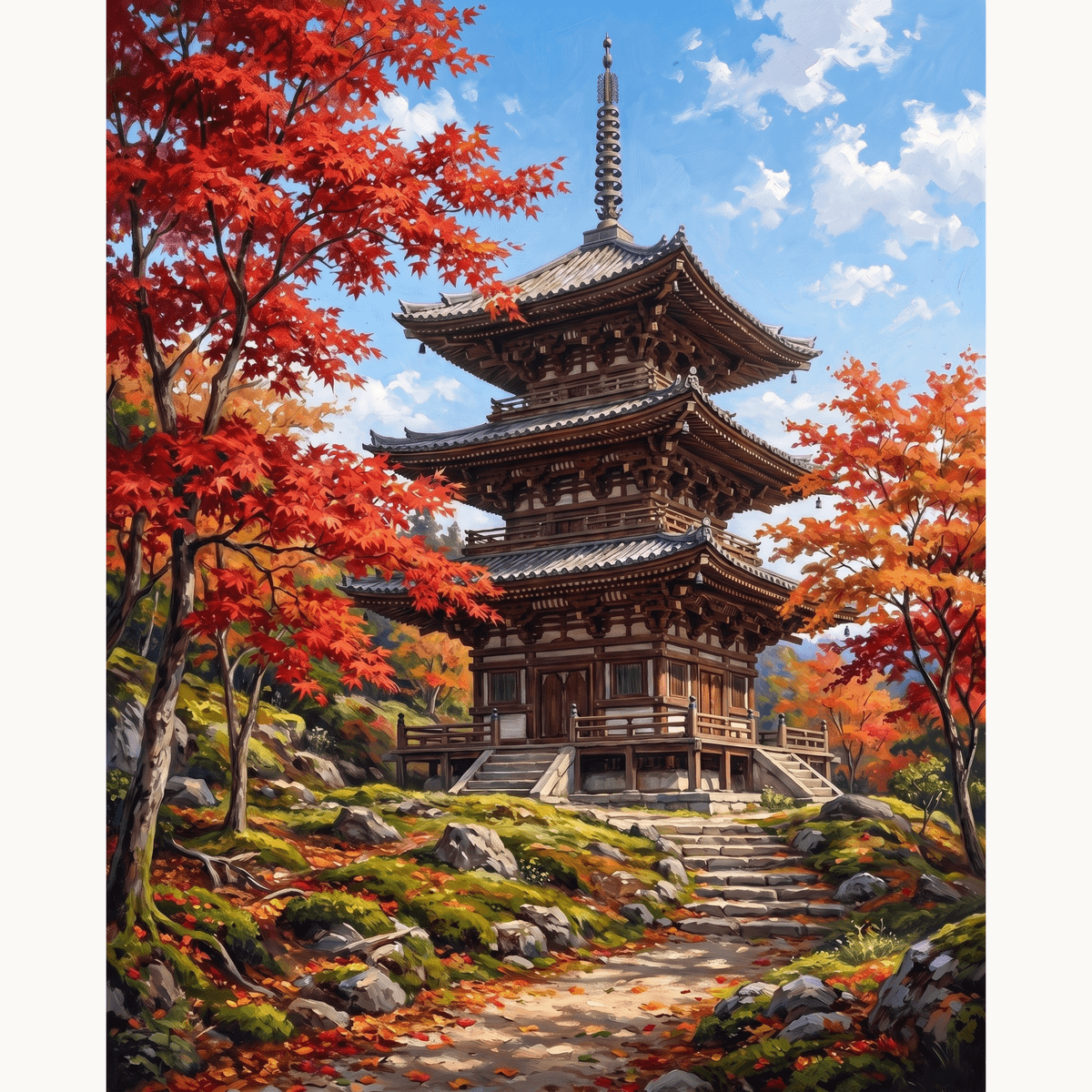 Maple Pagoda - Number Artist Paint by Numbers Kits
