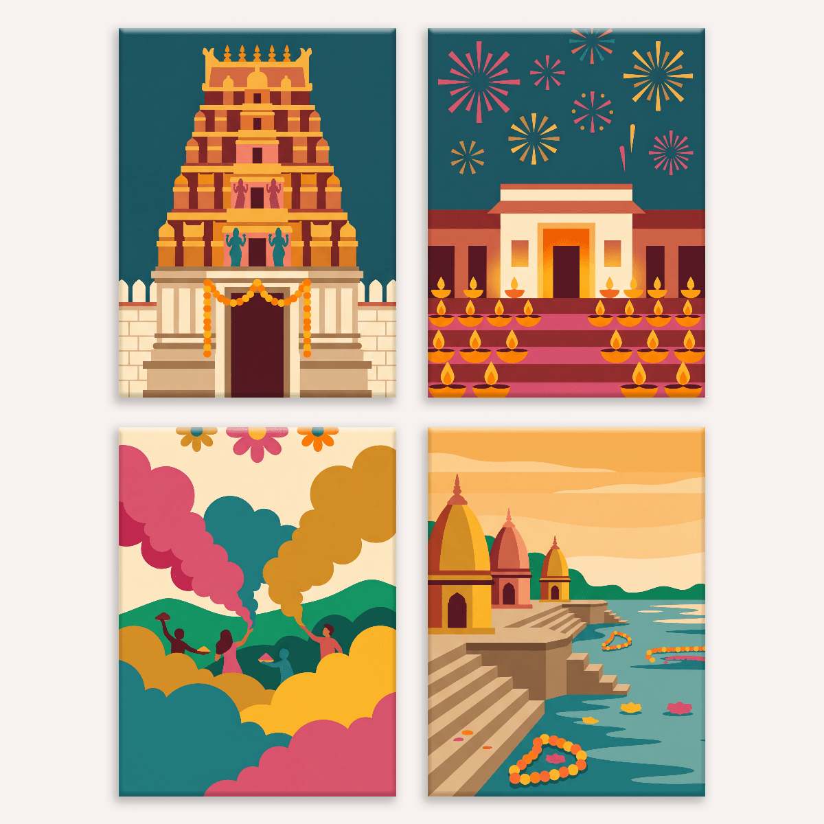 Temples of India - Number Artist Paint by Numbers Kits