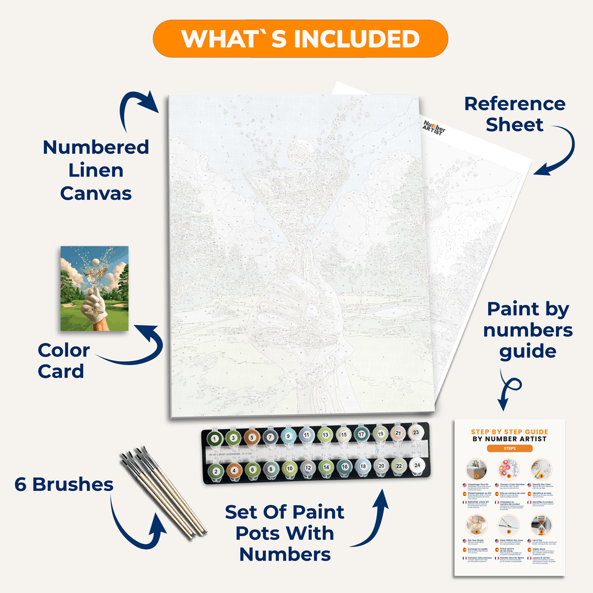 Martini Golfing - Number Artist Paint by Numbers Kits