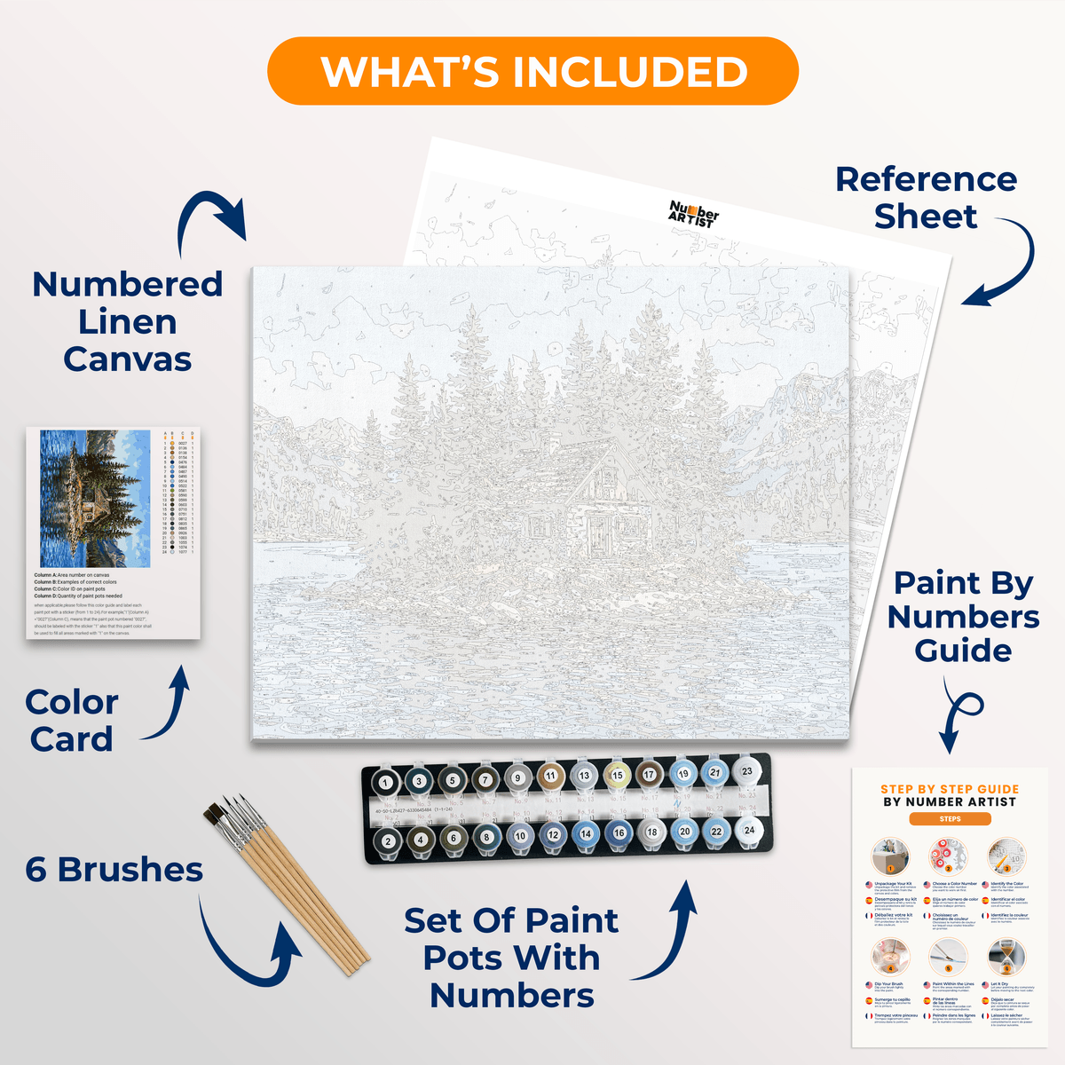 Island Cottage Escape - Number Artist Paint by Numbers Kits