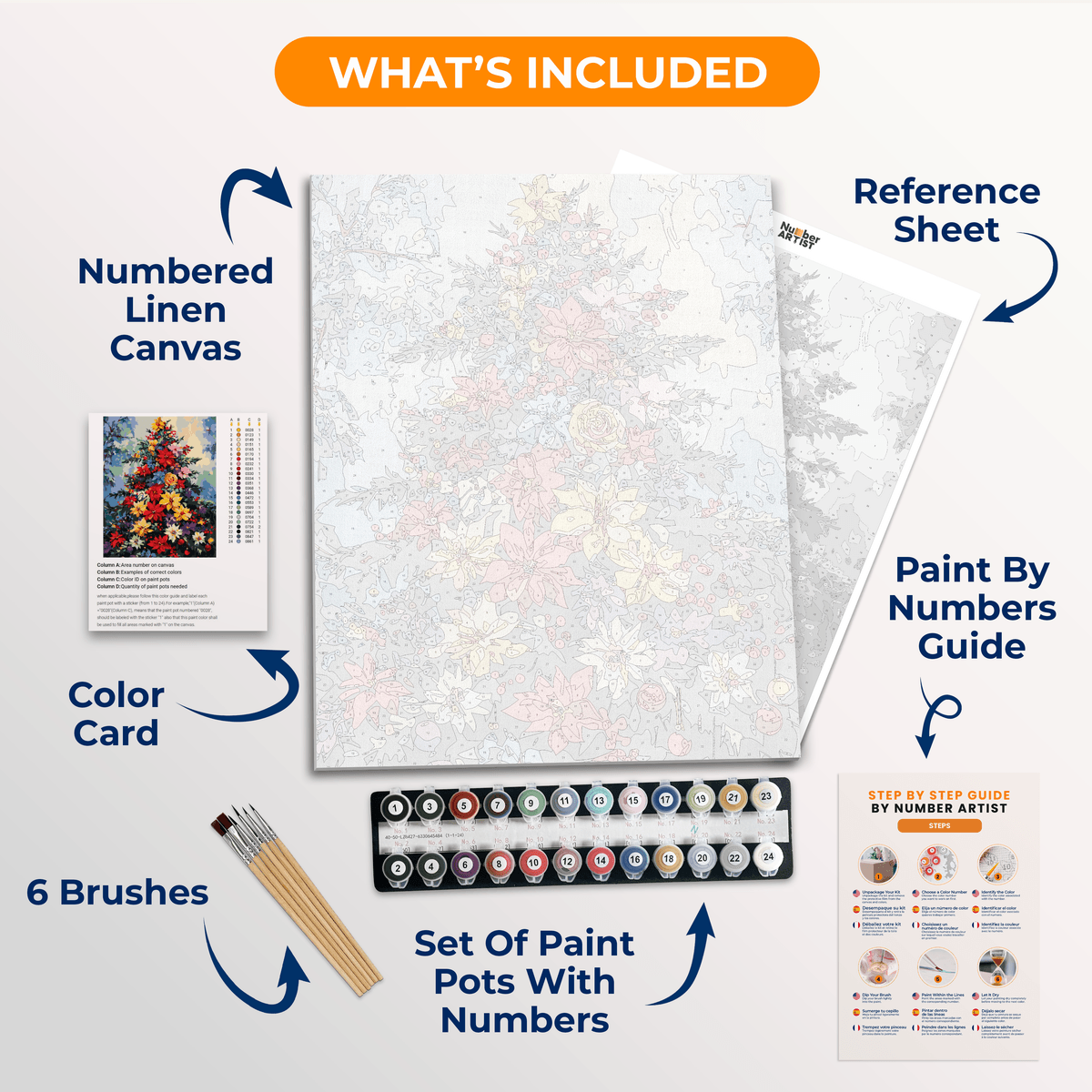 Winter Florals - Number Artist Paint by Numbers Kits