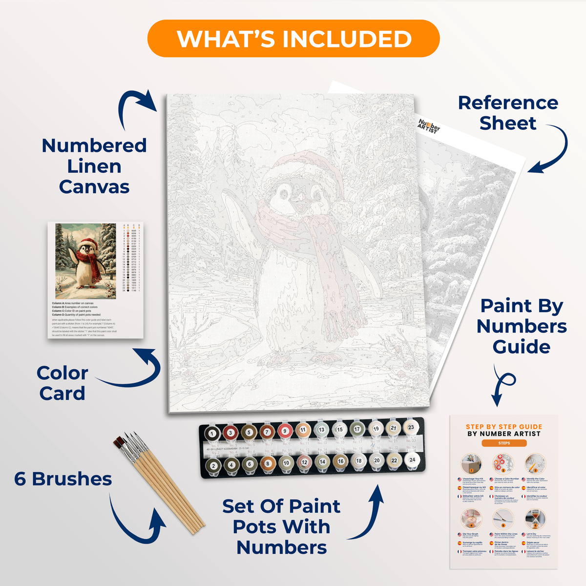 Penguin's Greetings - Number Artist Paint by Numbers Kits