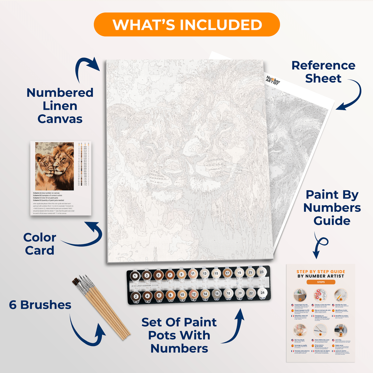 Lion & Lioness - Number Artist Paint by Numbers Kits
