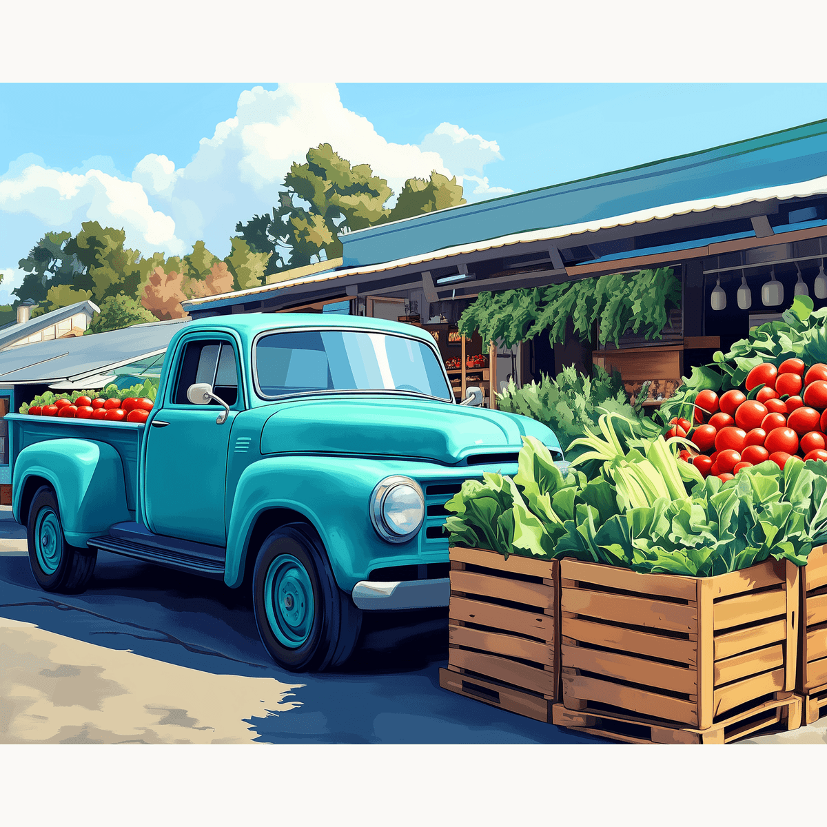 Country Farm Stand - Number Artist Paint by Numbers Kits